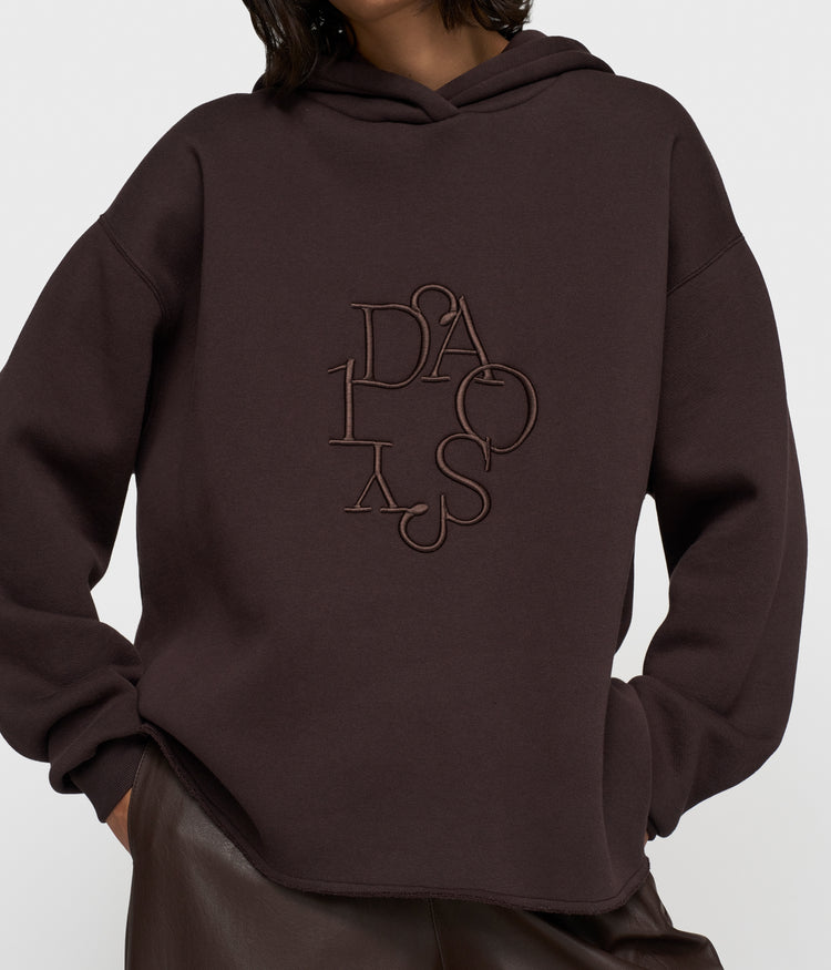 statement hoodie embro | deep wine