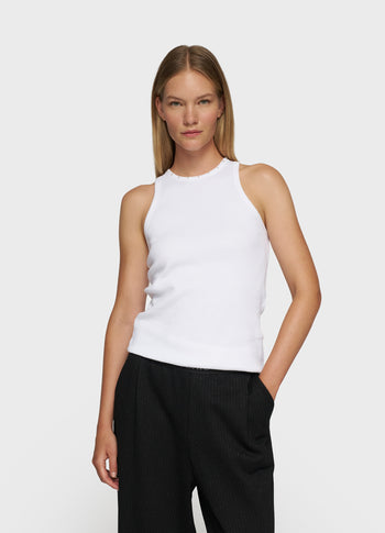 tank top pearls | white