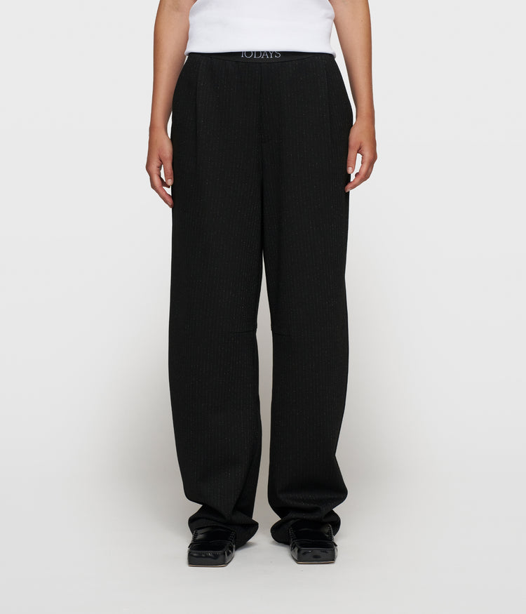 banana pants pinstripe | black