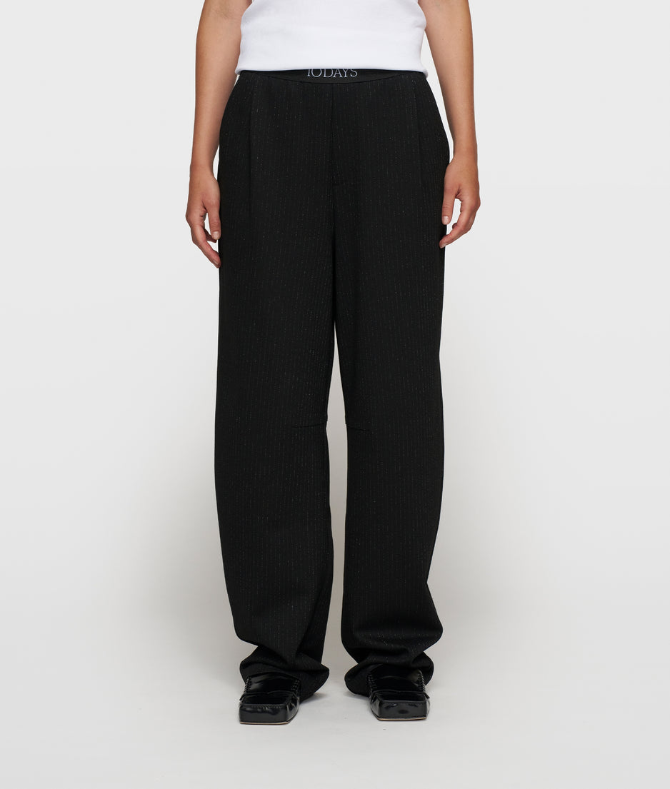 banana pants pinstripe | black