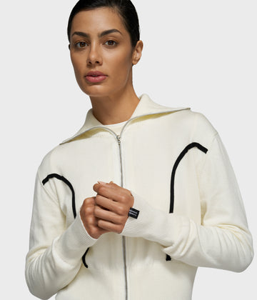 slim knit cardigan | ecru