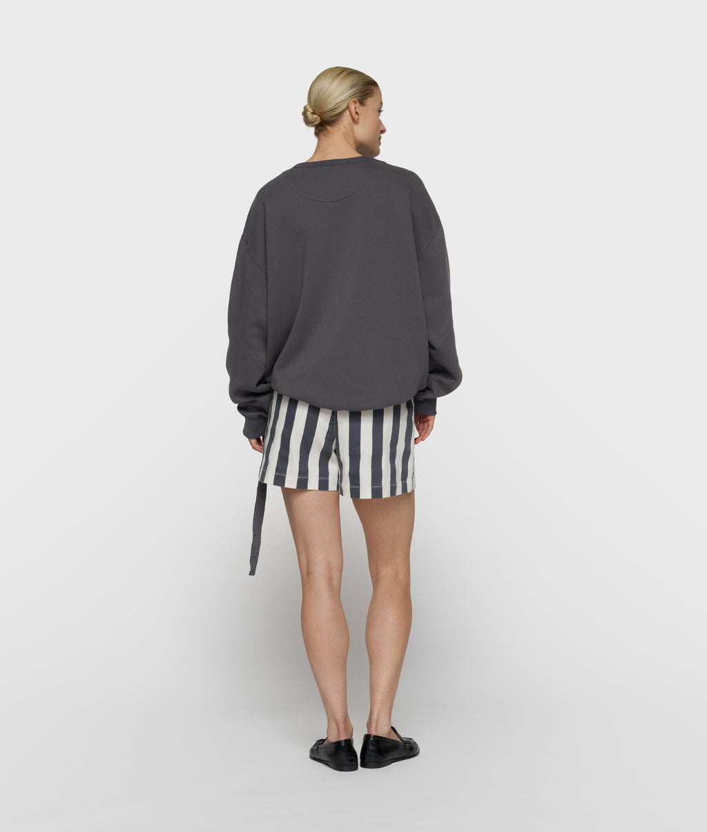 statement sweater logo | steel blue