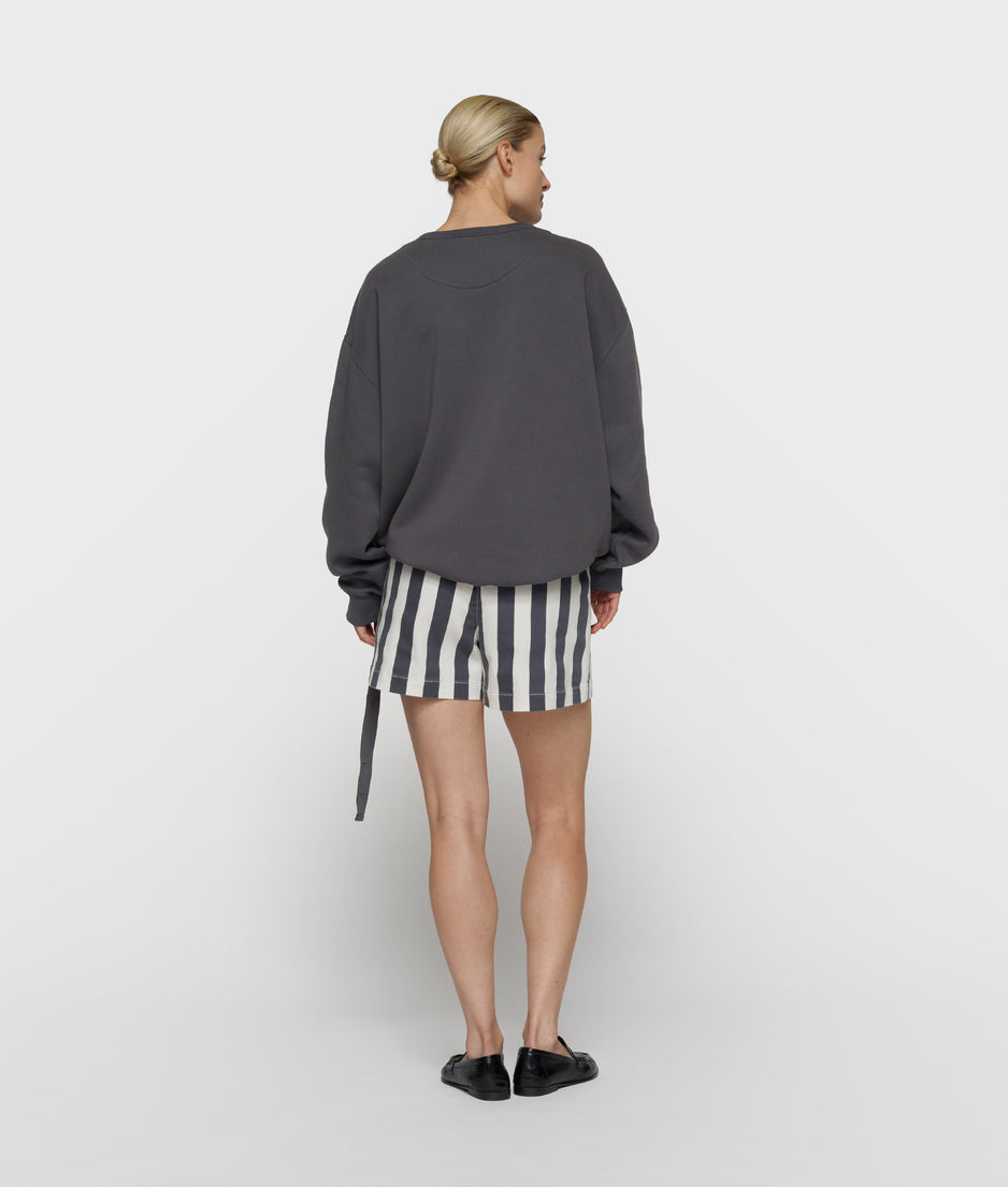 statement sweater logo | steel blue