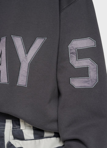 statement sweater logo | steel blue