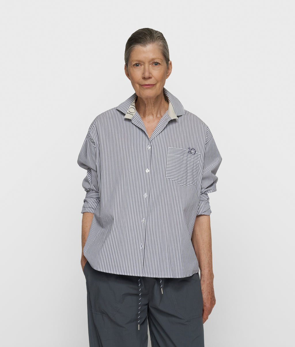 shirt stripes | white/steel blue