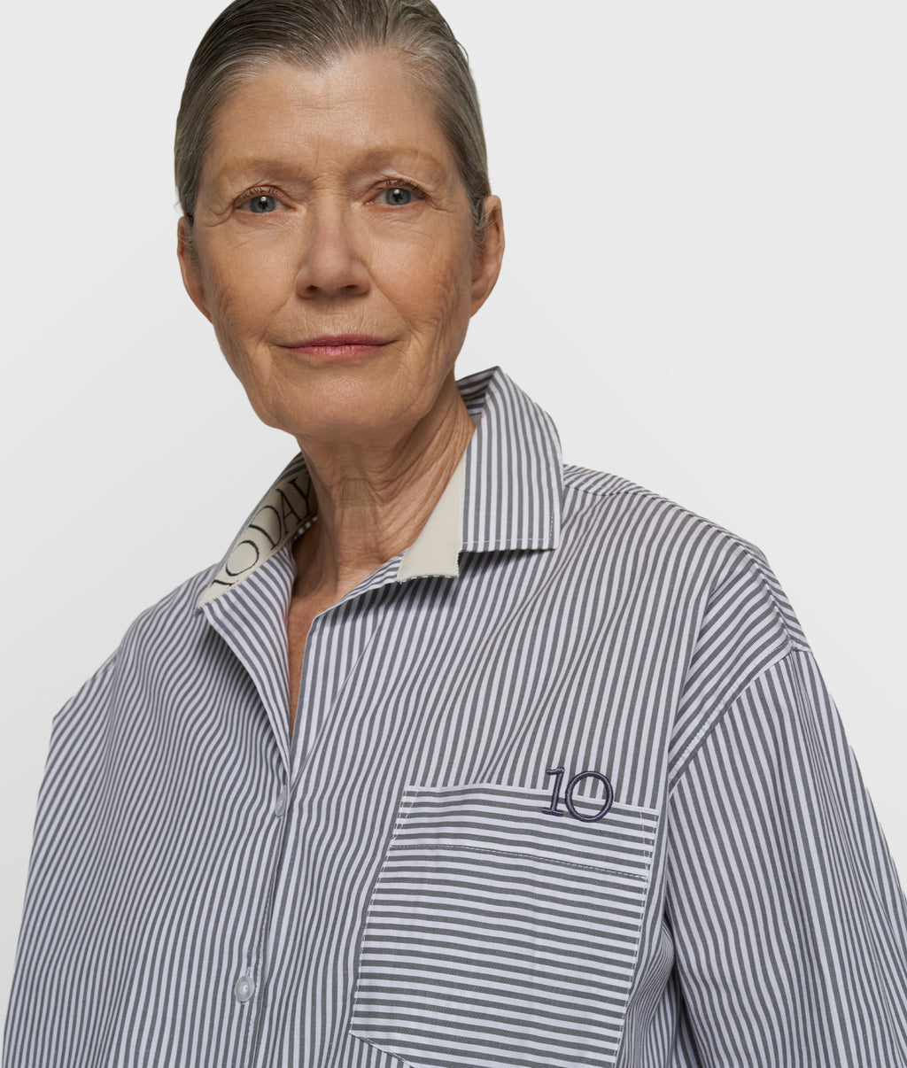 shirt stripes | white/steel blue