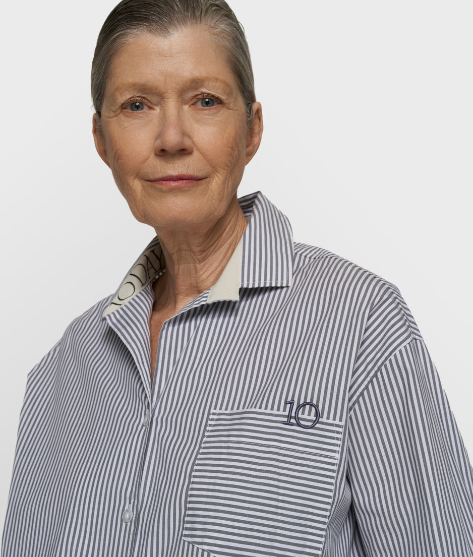 shirt stripes | white/steel blue