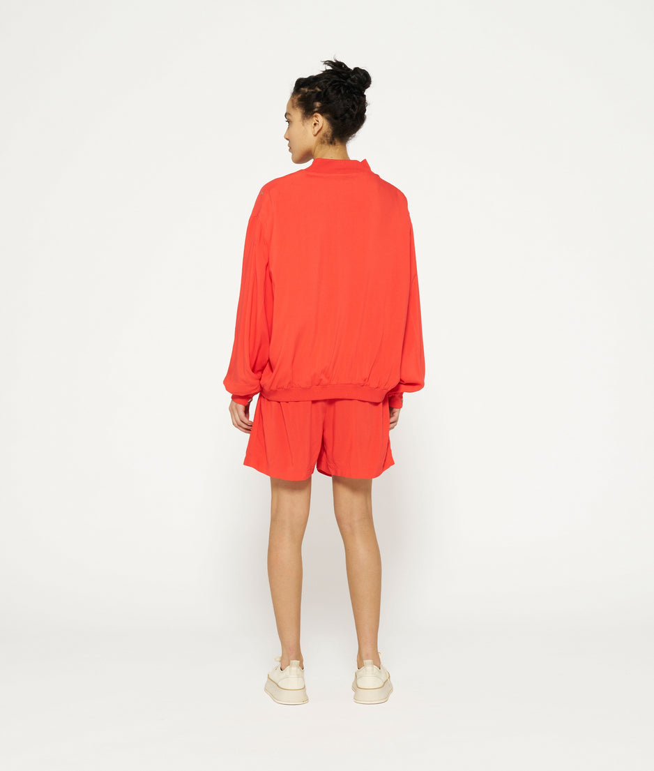 bomber blouse | poppy red