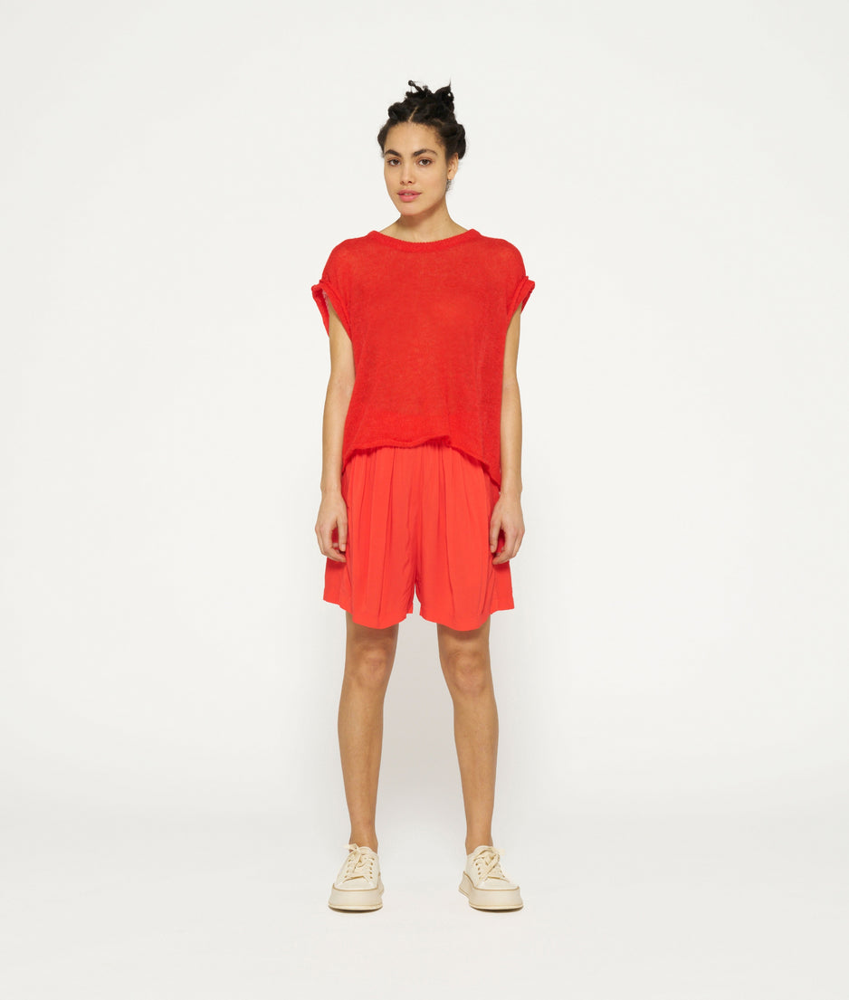 tee thin knit | poppy red