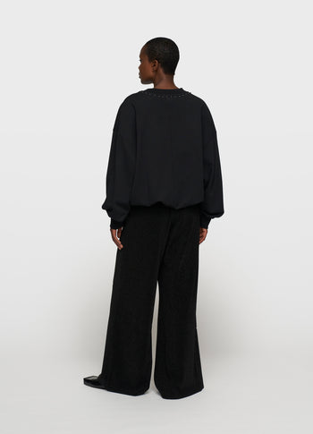 balloon sweater pearls | black