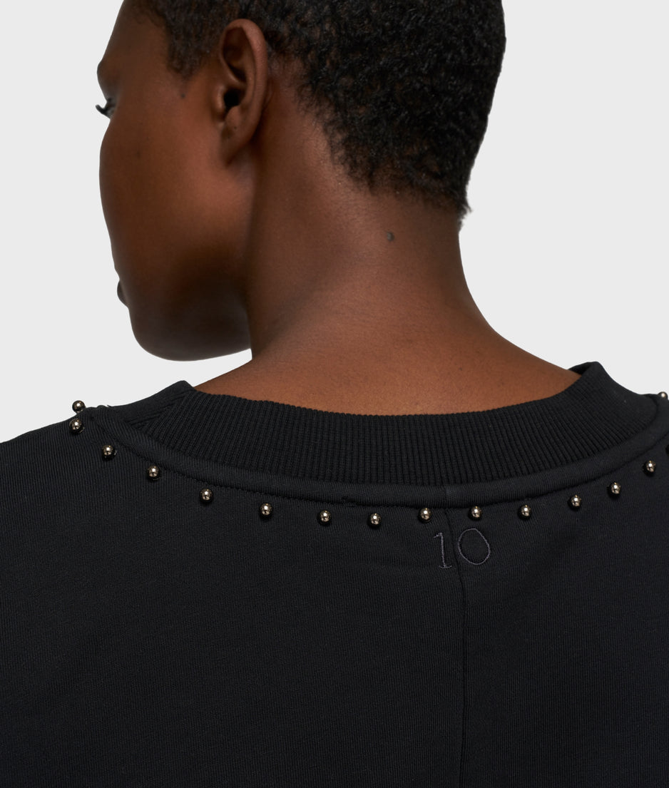 balloon sweater pearls | black