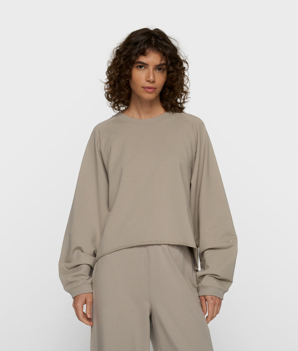 silent chique raglan sweater | fog