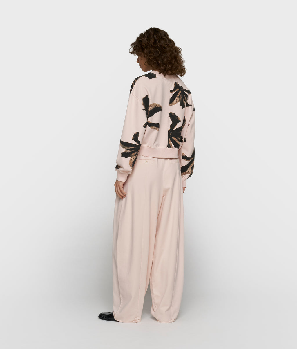 cropped sweater flower | powder
