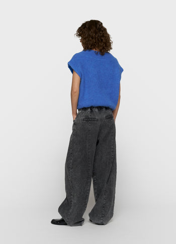 balloon hairy knit top | ultramarine
