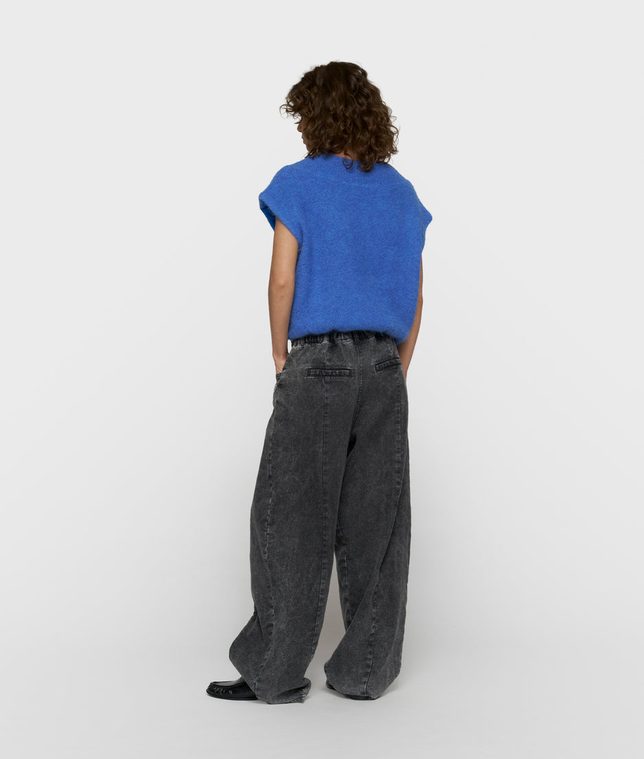 balloon hairy knit top | ultramarine