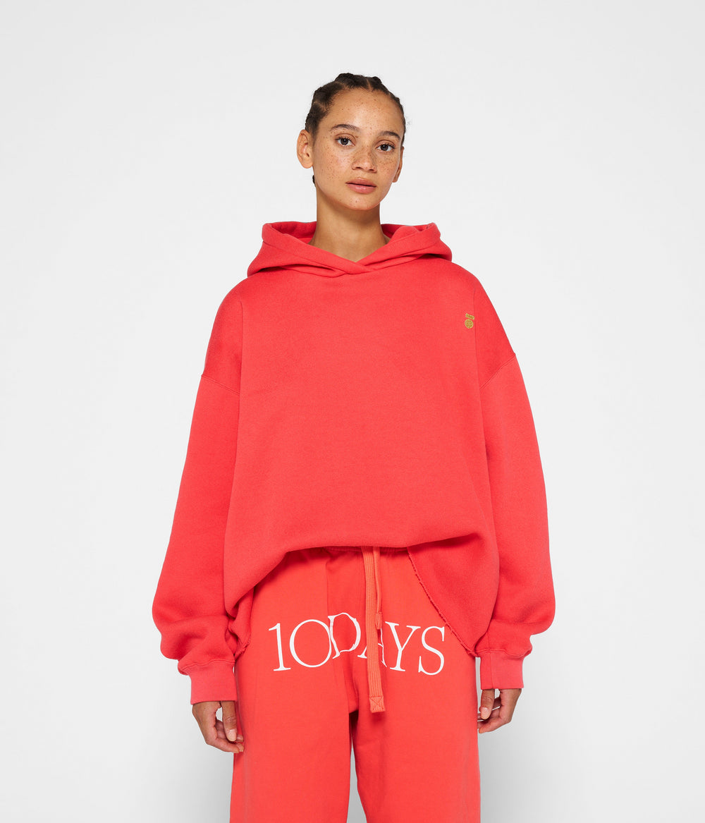 hoodie | coral red