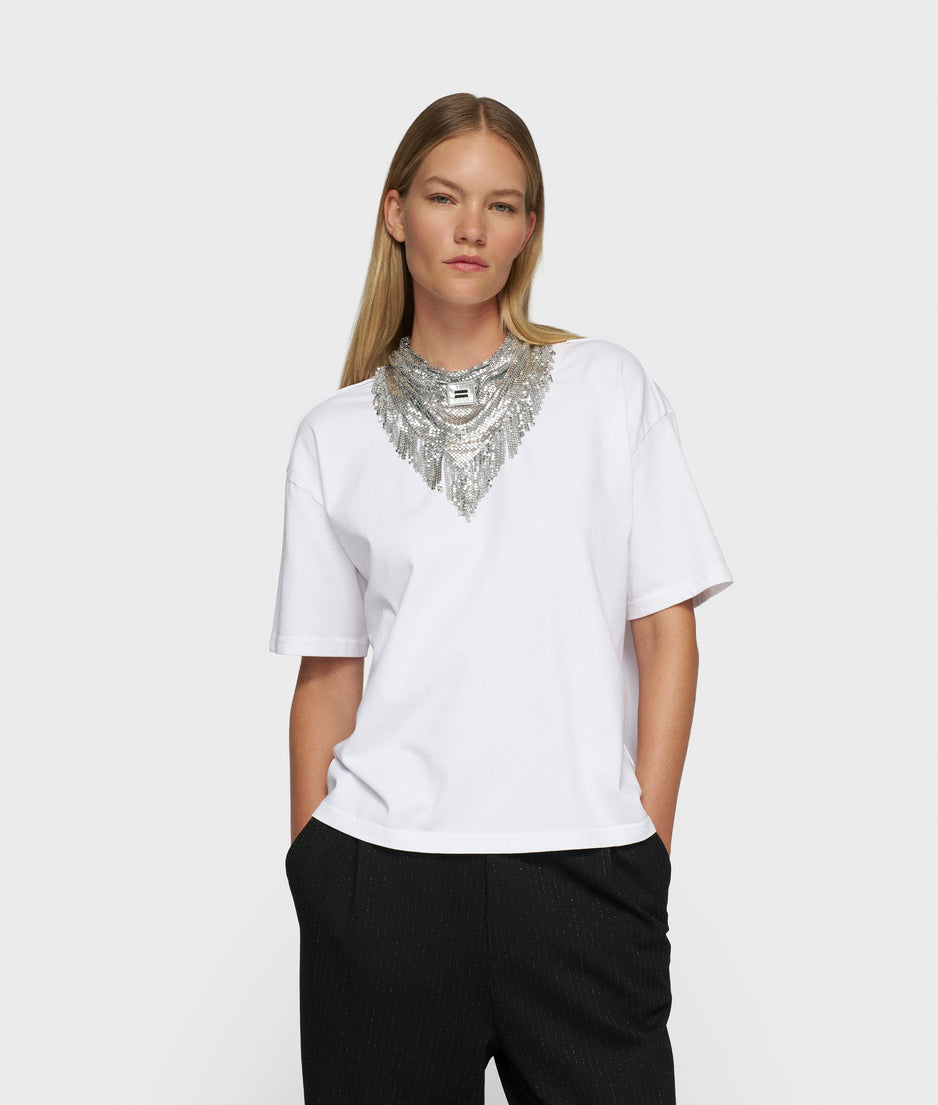 necklace scarf | silver