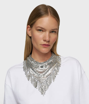 necklace scarf | silver