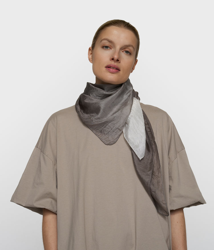 silk scarf dip dye | mid grey