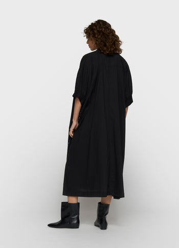 sleeveless dress voile | black