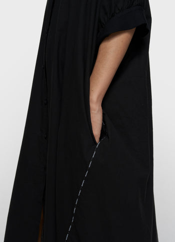 sleeveless dress voile | black