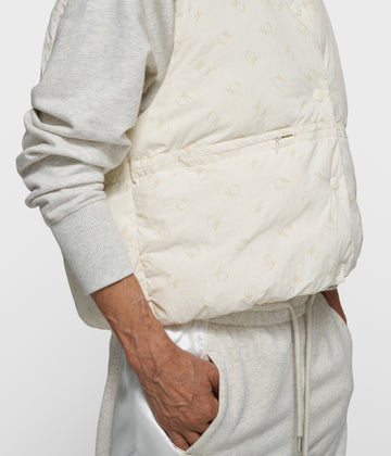 padded vest monogram | pearl