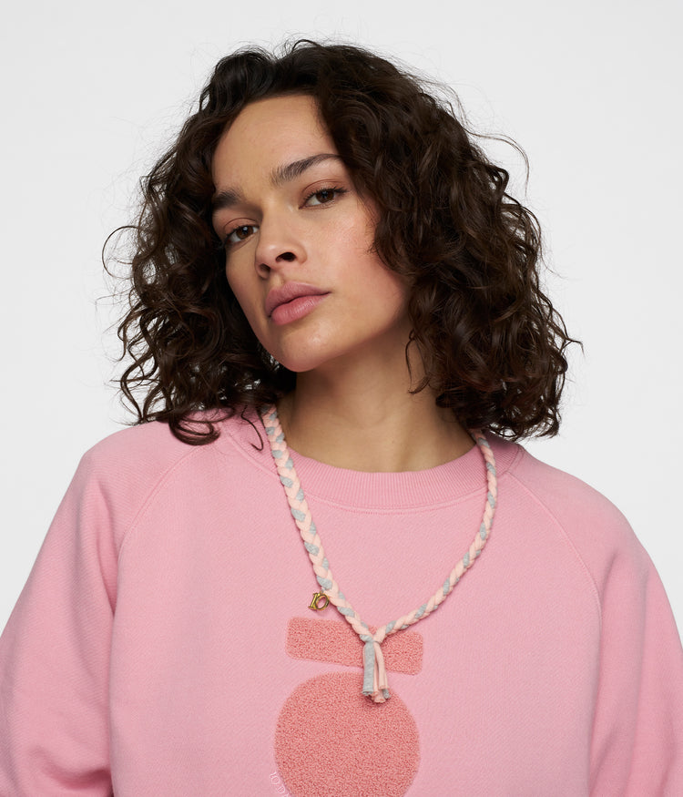 braided necklace | peach