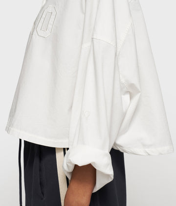 oversized cropped shirt | ecru