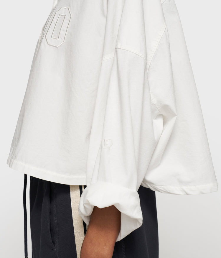 oversized cropped shirt | ecru