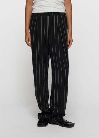 flowy pants pinstripe | black