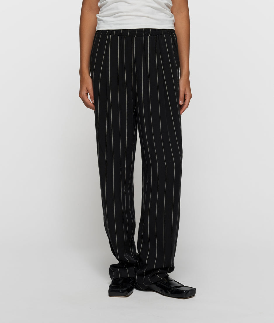 flowy pants pinstripe | black