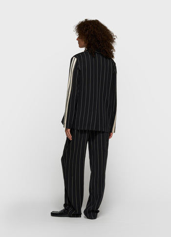 flowy pants pinstripe | black