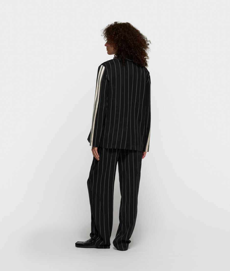 flowy pants pinstripe | black