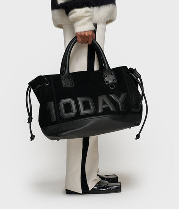 leather shopper | black