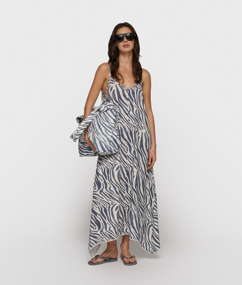 strappy dress zebra | light vanilla