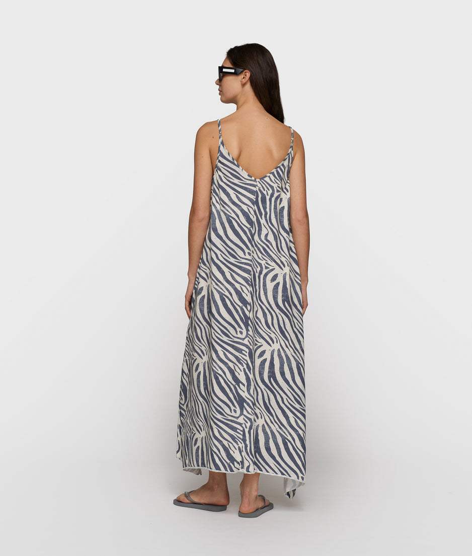 strappy dress zebra | light vanilla