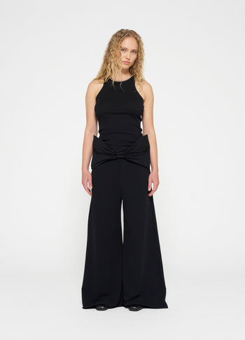 wide leg jogger bow | black