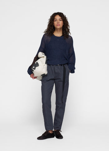 thin knit sweater | yale blue