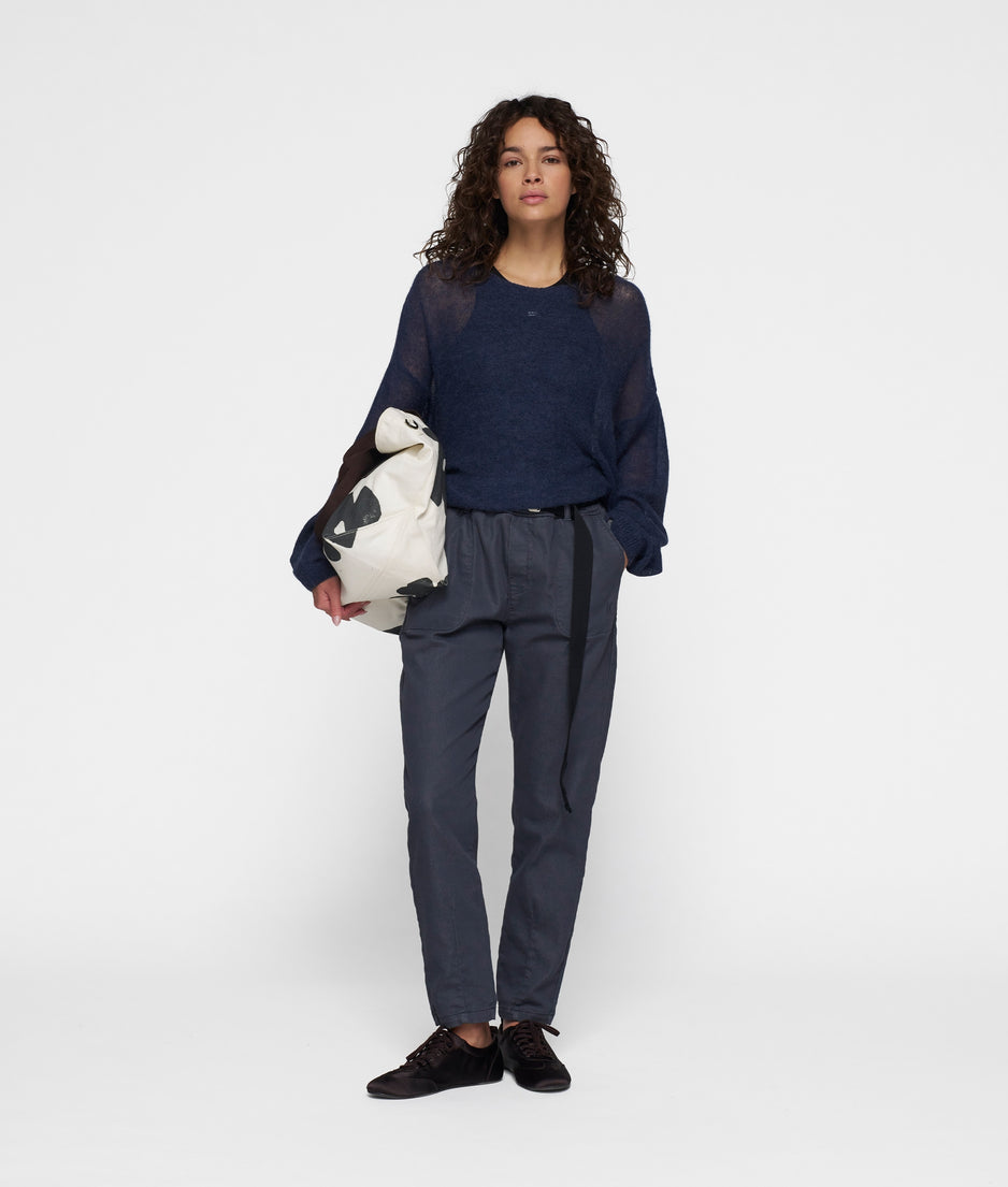 thin knit sweater | yale blue