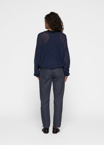 thin knit sweater | yale blue