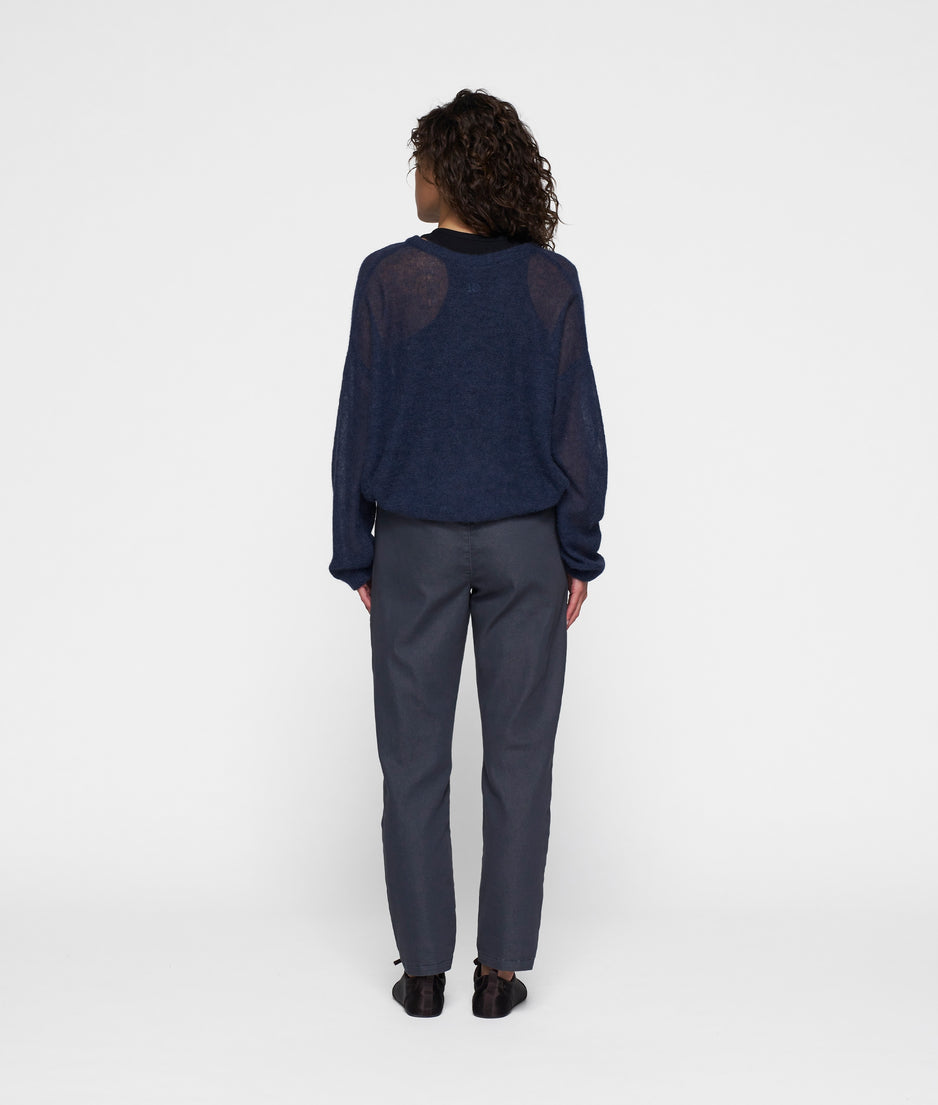 thin knit sweater | yale blue