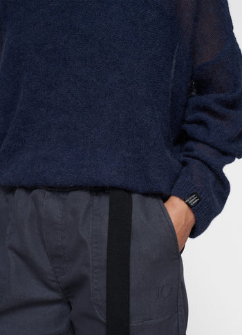 thin knit sweater | yale blue