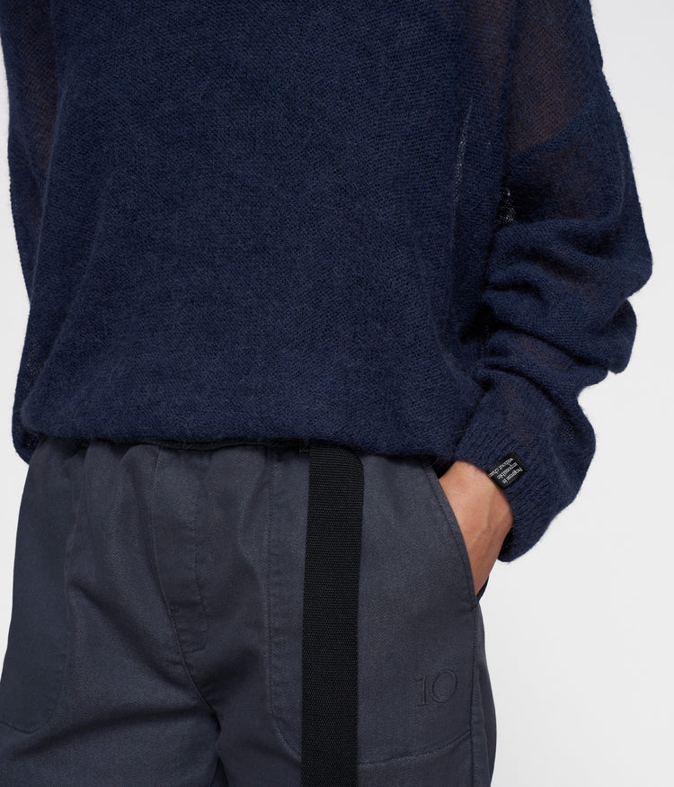 thin knit sweater | yale blue