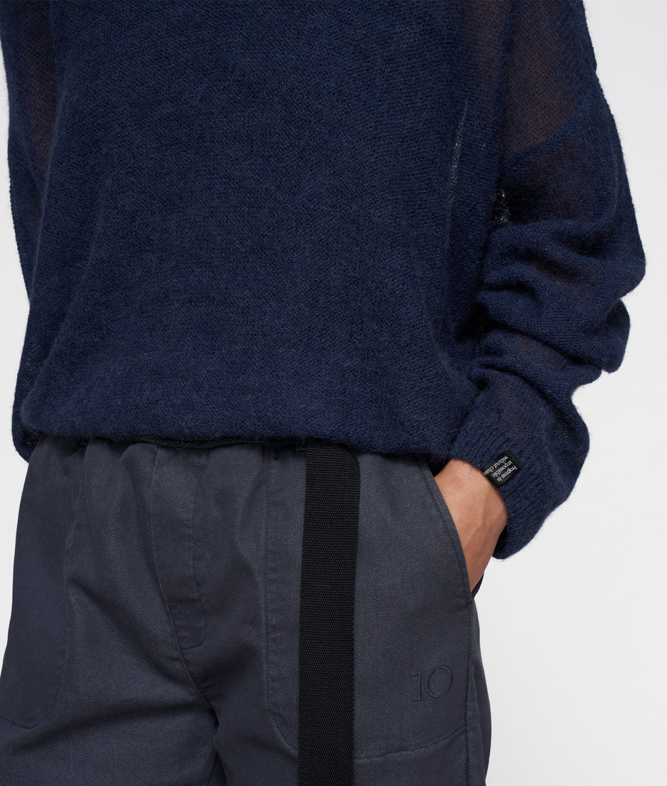 thin knit sweater | yale blue