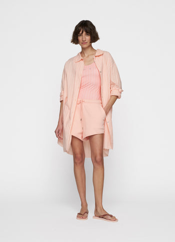 blouse voile stripes | peach