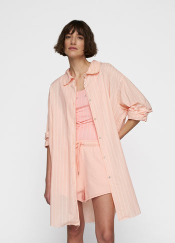 blouse voile stripes | peach