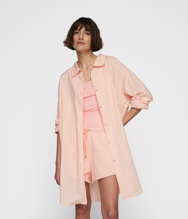 blouse voile stripes | peach