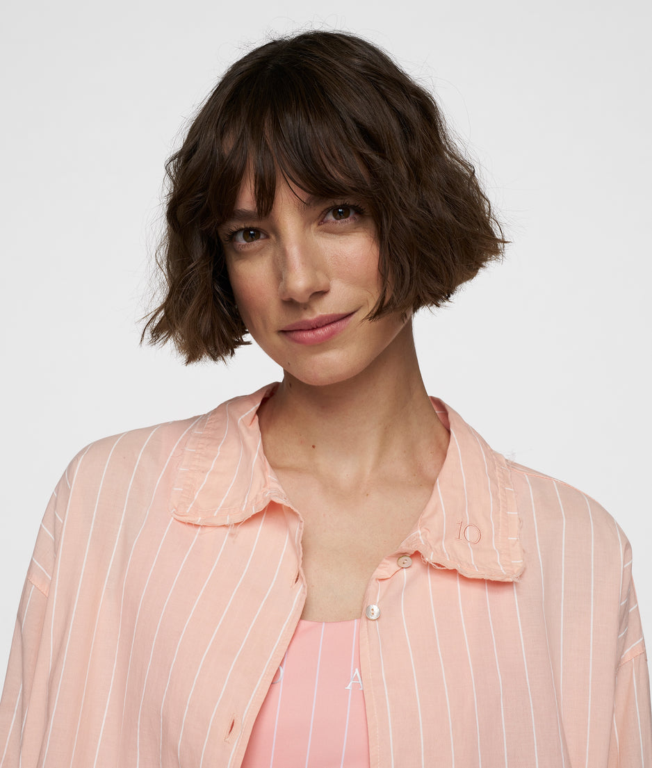 blouse voile stripes | peach