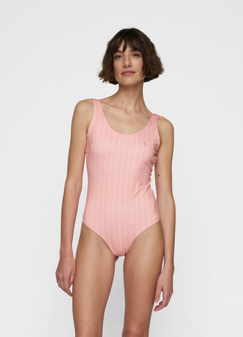 bathing suit stripes | peach
