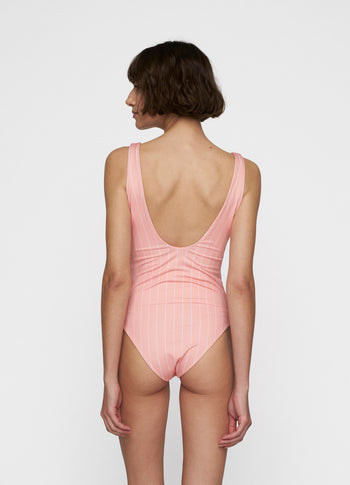 bathing suit stripes | peach